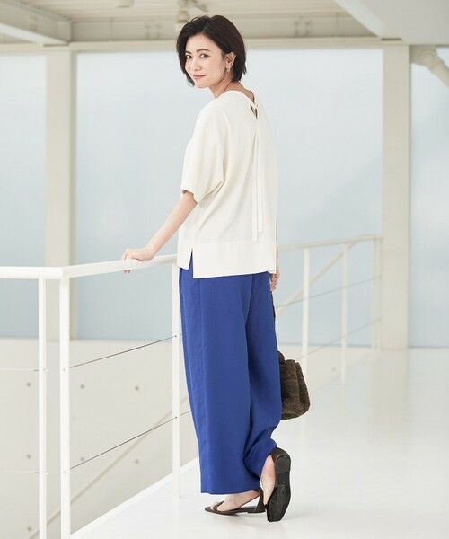 L size ONWARD(大きいサイズ) / エルサイズオンワード カットソー | 【洗える】 Plating天竺 バックデザイン カットソー | 詳細1