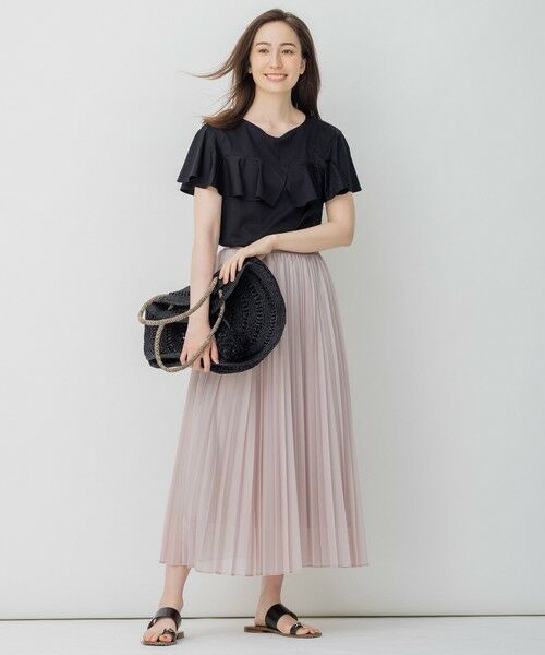 L size ONWARD(大きいサイズ) / エルサイズオンワード カットソー | 【新色登場】BIGフリルジャージー Tシャツ | 詳細2