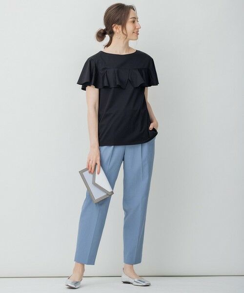 L size ONWARD(大きいサイズ) / エルサイズオンワード カットソー | 【新色登場】BIGフリルジャージー Tシャツ | 詳細3