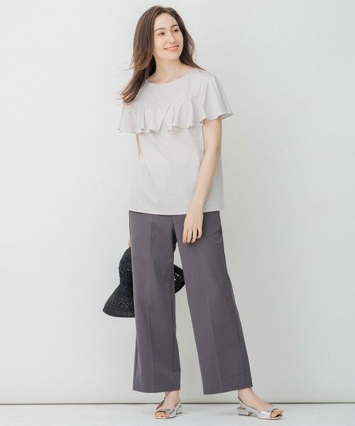 L size ONWARD(大きいサイズ) / エルサイズオンワード カットソー | 【新色登場】BIGフリルジャージー Tシャツ | 詳細6