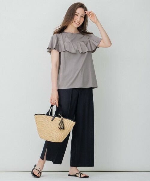 L size ONWARD(大きいサイズ) / エルサイズオンワード カットソー | 【新色登場】BIGフリルジャージー Tシャツ | 詳細7