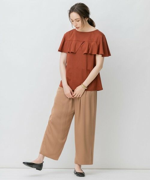 L size ONWARD(大きいサイズ) / エルサイズオンワード カットソー | 【新色登場】BIGフリルジャージー Tシャツ | 詳細15