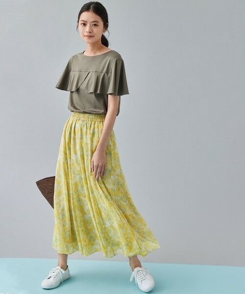 L size ONWARD(大きいサイズ) / エルサイズオンワード カットソー | 【新色登場】BIGフリルジャージー Tシャツ | 詳細18