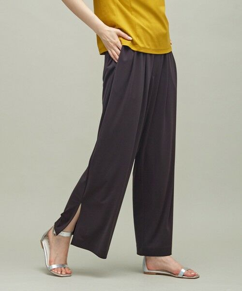 L size ONWARD(大きいサイズ) / エルサイズオンワード その他パンツ | 【洗える】Bunch イージー ワイドパンツ(グレー系)