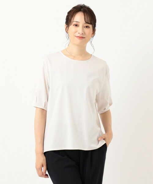 L size ONWARD(大きいサイズ) / エルサイズオンワード カットソー | 【消臭機能付き】プレーティングジャージー ボリュームスリーブ カットソー | 詳細4