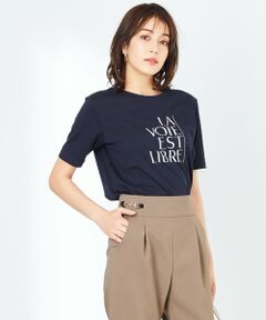 L size ONWARD(大きいサイズ) / エルサイズオンワード カットソー | 【UVケア】グラフィックロゴ Tシャツ