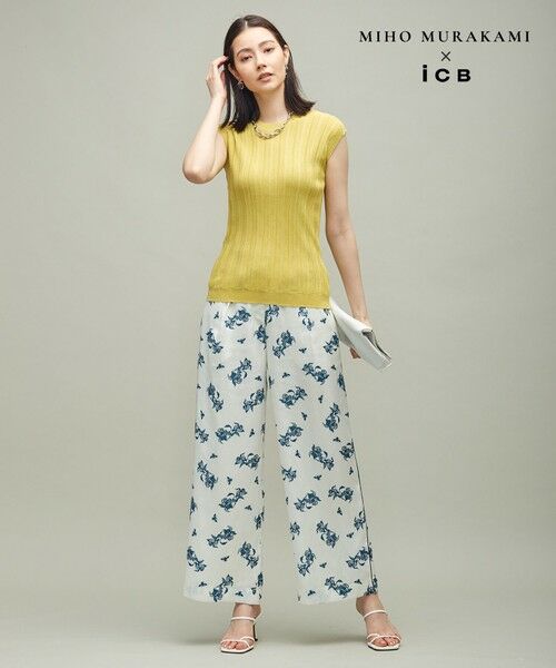 L size ONWARD(大きいサイズ) / エルサイズオンワード その他パンツ | 【MIHO MURAKAMIさんコラボ】コラボプリント パンツ | 詳細1