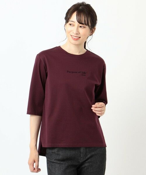 L size ONWARD(大きいサイズ) / エルサイズオンワード カットソー | フロッキープリントTEE カットソー | 詳細14