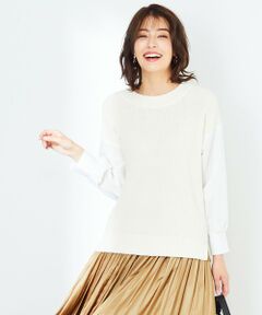 L size ONWARD(大きいサイズ) / エルサイズオンワード ニット・セーター | 【洗える】シャツコンビ レイヤード トップス
