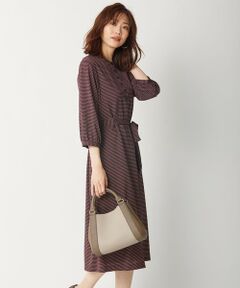 L size ONWARD(大きいサイズ) / エルサイズオンワード ロング・マキシ丈ワンピース | 【洗える】ポリエステル アンティークデシン幾何 ワンピース