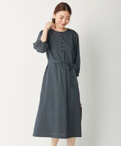 L size ONWARD(大きいサイズ) / エルサイズオンワード ロング・マキシ丈ワンピース | 【洗える】ポリエステル アンティークデシン幾何 ワンピース