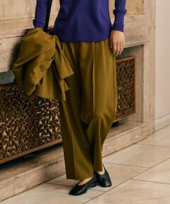 L size ONWARD(大きいサイズ) / エルサイズオンワード その他パンツ | 【マガジン掲載】ウールストレッチツイル 2WAYベルテッドヘムパンツ（番号CG28）