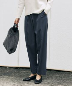 L size ONWARD(大きいサイズ) / エルサイズオンワード その他パンツ | 【マガジン掲載】ウールストレッチツイル 2WAYベルテッドヘムパンツ（番号CG28）