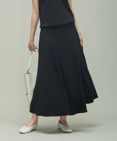 L size ONWARD(大きいサイズ) / エルサイズオンワード ミニ・ひざ丈スカート | 【洗える】 ハイツイストスムース イレギュラーヘムスカート