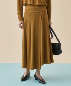 L size ONWARD(大きいサイズ) / エルサイズオンワード ミニ・ひざ丈スカート | 【洗える】 ハイツイストスムース イレギュラーヘムスカート