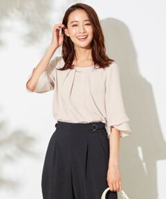 L size ONWARD(大きいサイズ) / エルサイズオンワード シャツ・ブラウス | 【美人百花5月号掲載】ラッフルフレアースリーブ ブラウス