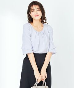 L size ONWARD(大きいサイズ) / エルサイズオンワード シャツ・ブラウス | 【美人百花5月号掲載】ラッフルフレアースリーブ ブラウス