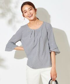 L size ONWARD(大きいサイズ) / エルサイズオンワード シャツ・ブラウス | 【美人百花5月号掲載】ラッフルフレアースリーブ ブラウス