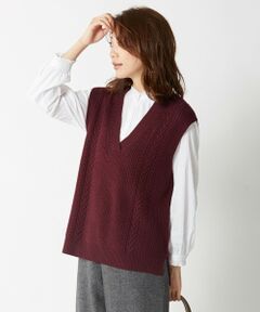 【洗える】WOOL ACRYLIC ニットベスト