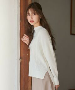 L size ONWARD(大きいサイズ) / エルサイズオンワード ニット・セーター | 【静電気/毛玉防止】パチッとしにくい！スフレタッチ ハイネック ニット