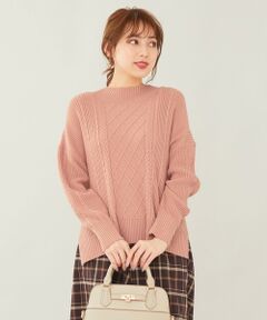 L size ONWARD(大きいサイズ) / エルサイズオンワード ニット・セーター | 【静電気/毛玉防止】パチッとしにくい！スフレタッチ ハイネック ニット