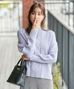 L size ONWARD(大きいサイズ) / エルサイズオンワード ニット・セーター | 【静電気/毛玉防止】パチッとしにくい！スフレタッチ ハイネック ニット