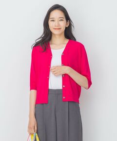 VISCOSE STRETCH Vネック ニット カーディガン