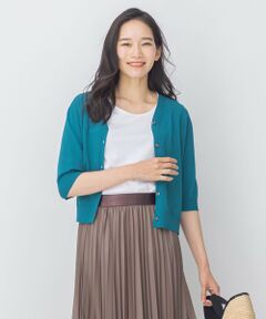 VISCOSE STRETCH Vネック ニット カーディガン