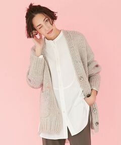 L size ONWARD(大きいサイズ) / エルサイズオンワード カーディガン・ボレロ | ボタニカルダイ Vネックカーディガン