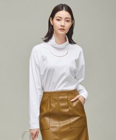 L size ONWARD(大きいサイズ) / エルサイズオンワード カットソー | 【洗える】 リバーストレッチジャージー ハイネックプルオーバー