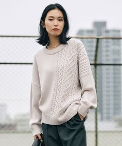 【人気のため新色追加・マガジン掲載】Soft Wool Cashmere Mix ケーブルニット（番号CL28）