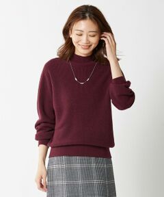 【洗える】SEMI WORSTED ハイネック ニット