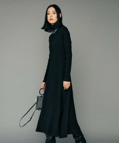 L size ONWARD(大きいサイズ) / エルサイズオンワード ミニ丈・ひざ丈ワンピース | 【マガジン掲載】 ウールポリエステルバルキー リブニットワンピース（番号CL26）