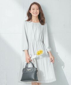 L size ONWARD(大きいサイズ) / エルサイズオンワード ロング・マキシ丈ワンピース | 【洗える】フェミニンプリーツ ワンピース