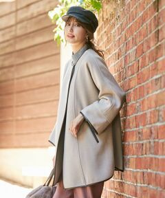 L size ONWARD(大きいサイズ) / エルサイズオンワード ポンチョ | パイピング ポンチョ コート