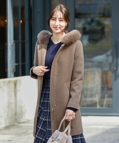 L size ONWARD(大きいサイズ) / エルサイズオンワード その他アウター | 【2WAY】スーペリアファインウールモッサ ロングコート