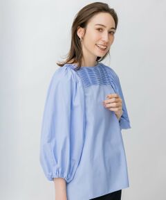 L size ONWARD(大きいサイズ) / エルサイズオンワード シャツ・ブラウス | タイプライターボリュームスリーブ ブラウス