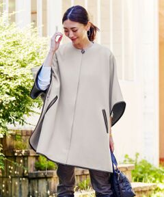 L size ONWARD(大きいサイズ) / エルサイズオンワード ポンチョ | ナノヒーティングダブルクロス ポンチョ