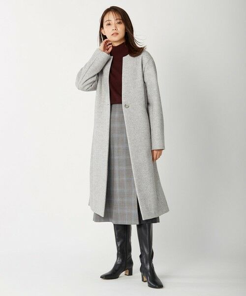 L size ONWARD(大きいサイズ) / エルサイズオンワード カットソー | 【洗える】WOOLLET ノーカラー ロングコート | 詳細3