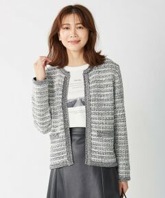 【洗える・抗菌防臭】TWEED KNIT カーディガン