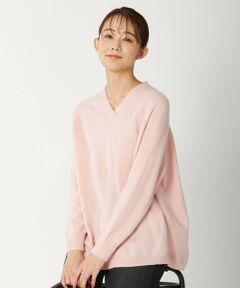 【洗える】PURE CASHMERE Vネック ニット