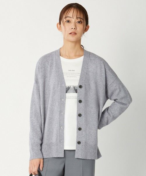 セール】 【洗える】CASHMERE BLEND Vネック カーディガン