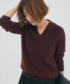 【洗える】CASHMERE BLEND Vネック ニット