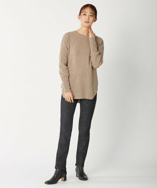 L size ONWARD(大きいサイズ) / エルサイズオンワード ニット・セーター | 【洗える】CASHMERE BLEND ラウンドヘム ワッフル ニット | 詳細13