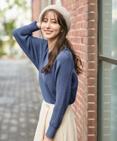 L size ONWARD(大きいサイズ) / エルサイズオンワード ニット・セーター | 【前後着用可能】アンジェリーナリブ ニット