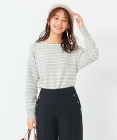 L size ONWARD(大きいサイズ) / エルサイズオンワード ニット・セーター | 【2WAY】リバーシブルボーダー ニット