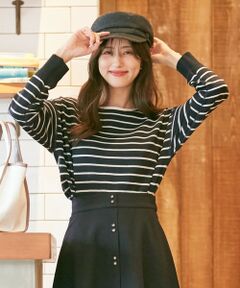 L size ONWARD(大きいサイズ) / エルサイズオンワード ニット・セーター | 【2WAY】リバーシブルボーダー ニット