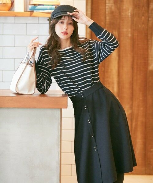 L size ONWARD(大きいサイズ) / エルサイズオンワード ニット・セーター | 【2WAY】リバーシブルボーダー ニット | 詳細9