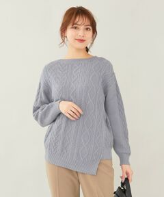 L size ONWARD(大きいサイズ) / エルサイズオンワード ニット・セーター | 【前後着用可能】2WAYケーブル ニット