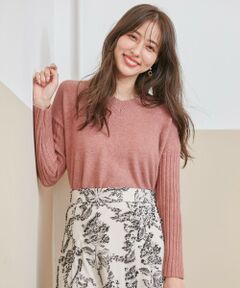 L size ONWARD(大きいサイズ) / エルサイズオンワード ニット・セーター | 【洗える】リブコンビMIX ニット